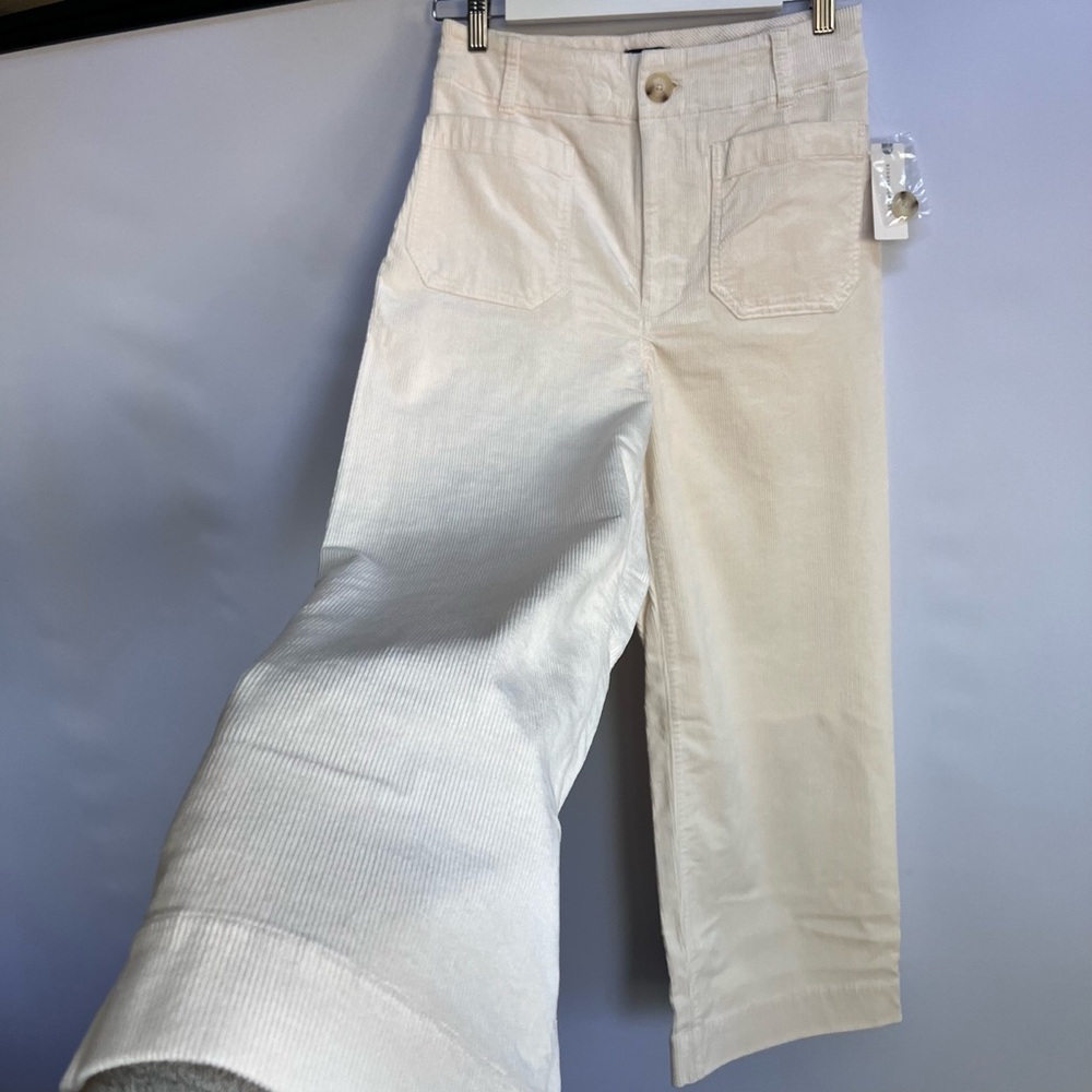 NWT Anthropologie Maeve The Colette Cropped Wide-Leg Corduroy Pants - Picture 7 of 16